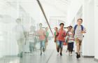 children running in the hallway